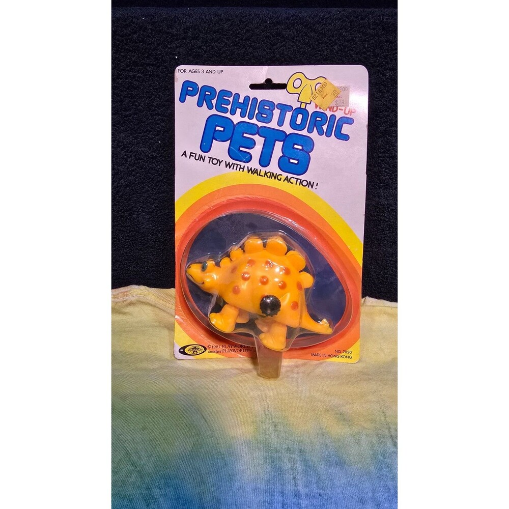 Vintage 1981 Prehistoric Pets Wind-Up Stegosaurus Playworld No 7820 Sealed MOC